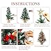 Sggvecsy 23.6’’ Mini Snow Frosted Christmas Tree Table Top Lighted Artificial Xmas Tree Star Treetop Pine Cones Red Bows Balls Candy Canes Red Berries Hanging Ornaments DIY Holiday Indoor Decorations