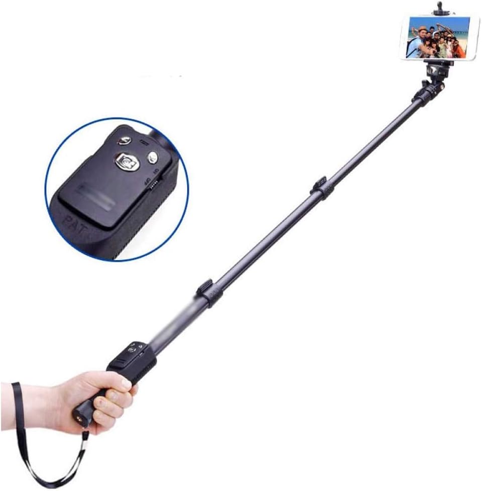 Selfie Stick Tripod, Extendable Phone Selfie Stick with Built-in Remote and Detachable Mini Tripod Stand Remote Camera