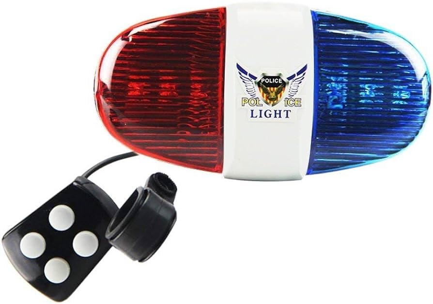 Police Bike Sound Kids Electronic Horn Siren - Horn, 6 LED Light 4 Sounds Trumpet - [Bell] for Bicycle - Warning Safety - [[Cycle]] LED Light (B0CNRX5F79) Amazon Price History, Amazon Price Tracker