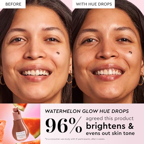 Glow Recipe HueTinis Mini Tinted Skincare Set - 7-Piece Glowing Skin Kit with Niacinamide & Hyaluronic Acid - Travel Size Tinted Moisturizer, Hue Drops, Dewy Flush & Glass Balm for Natural Glow