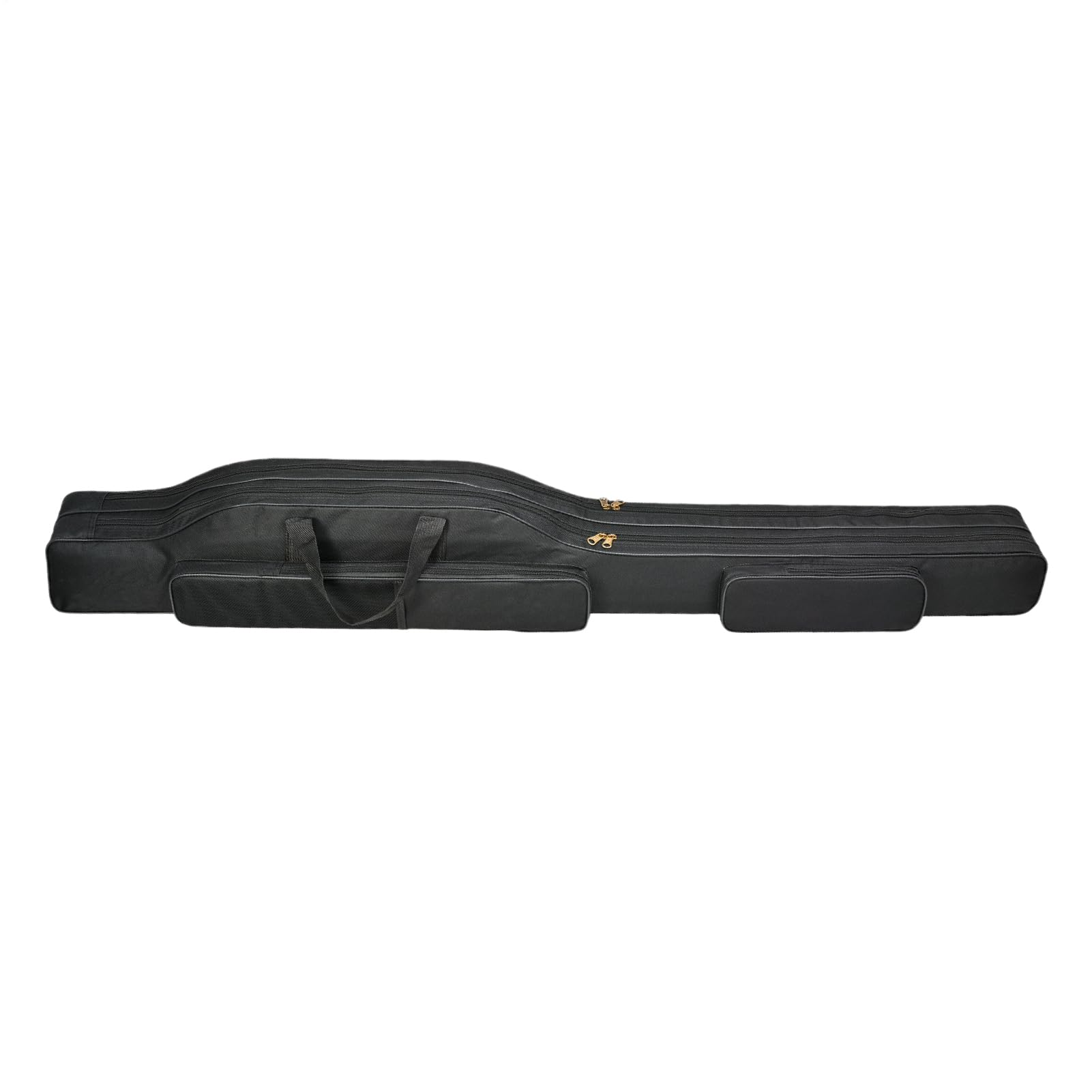 Plegable para caña de Pescar, con asa y Correa Ajustable para el Hombro, de Carrete de, para Hombres, Mujeres, niños, Agua Salada, al Aire Libre, Trucha, bagre, Black