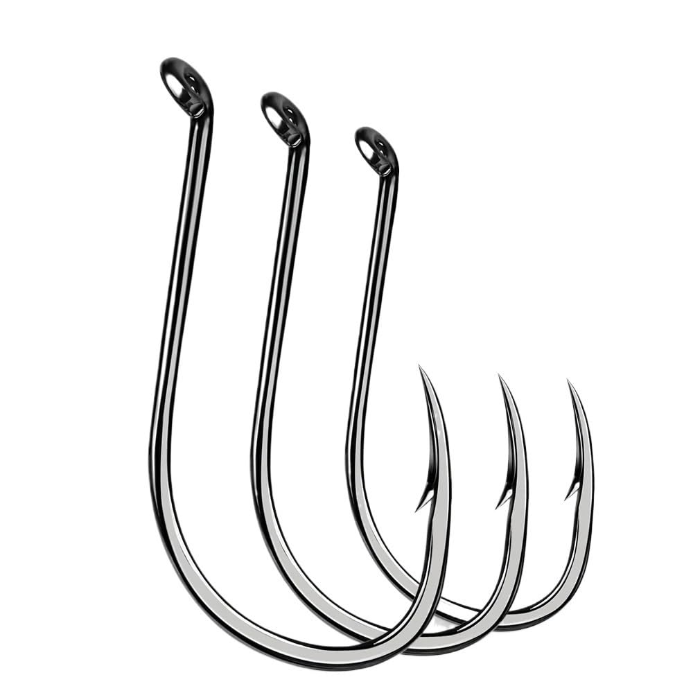 Hameçon de Pêche Lot de 50 hameçons barbelés en Acier au Carbone de Haute qualité, équipement de pêche, hameçon Simple, Accessoires, Vente en Gros Crochets de Pêche(8 0)