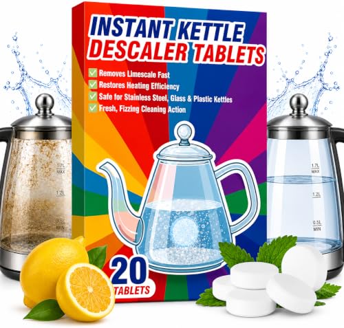 Kettle Descaler Tablets 20 Pack Citric Acid Cleaner for Electric Kettles