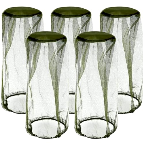 FCXVXCL Moustiquaire Filet de Tête de Moustique, Filet de Visage, Mosquito Head Net Mesh, Couvre Masque Maillé pour Les Amateurs de Plein air à Contre Les Moustiques, 5 Pièces