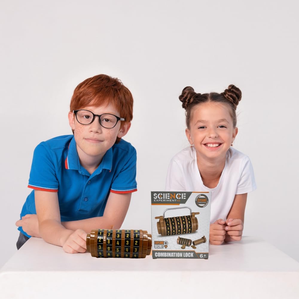 Cryptex Da Vinci Puzzle Box – Lucchetto a combinazione segreta, Puzzle Logica e Mistero, Puzzle Stem Educativo con Monete, Gioco di Ingegneria per Bambini e Adulti