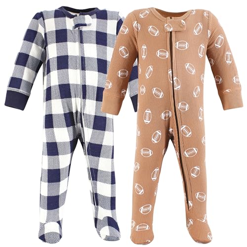 Hudson Baby Unisex Baby Thermal Zipper Sleep and Play 2pk