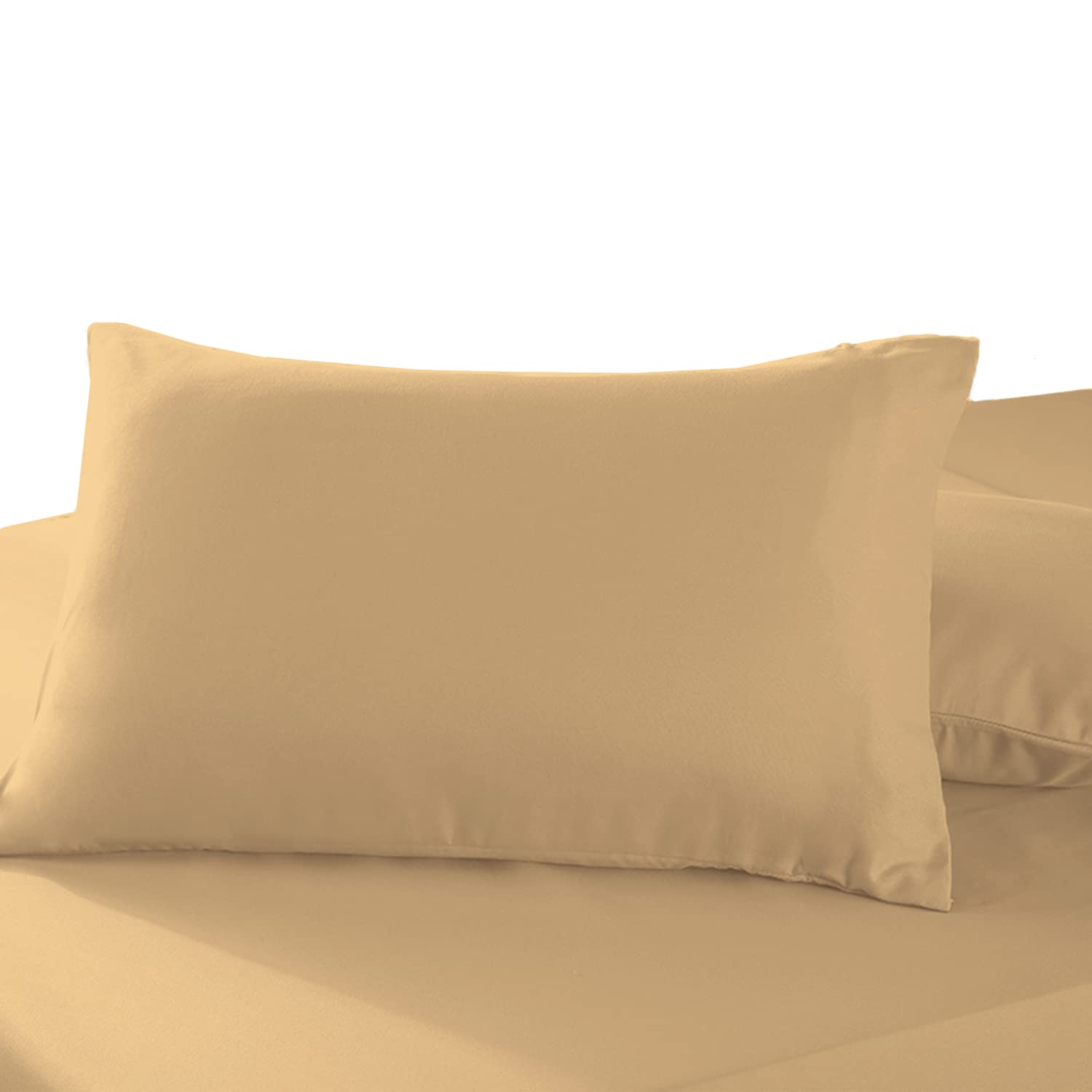 Pizuna Tan 100% Cotton Housewife Pillowcases 2 Pack 48X74cm, 400 Thread Count Long Staple Combed Cotton Pillow Cover, Sateen Weave Standard Housewife Pillowcase (Cotton Pillowcase Pack Of 2)