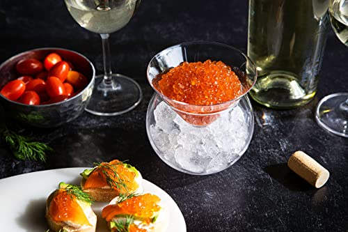 Kook Glass Caviar Chiller Server Set, Serving Dish With Ice Holder, For Shrimp, Appetizers, Liquor, Martinis And Cocktails, Dishwasher Safe, 5 Oz Bowl, Set Of 2 #TOP3