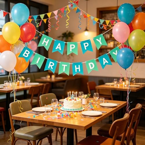 Image of Happy Birthday Banner Birthday Party Supplies (Blue 1)