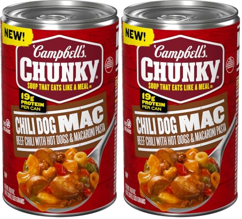 Image of Campbell's Chunky Chili Dog Mac Soup, 18.8 oz Can (Pack of 2)