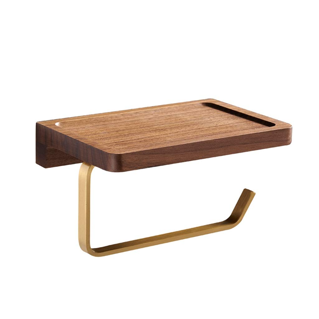 NEECS Portasciugamani da Parete in Stile Rustico Vintage, portarotolo di Carta igienica, Cucina, Bagno, mensola per Cellulare in Legno massello di Rovere
