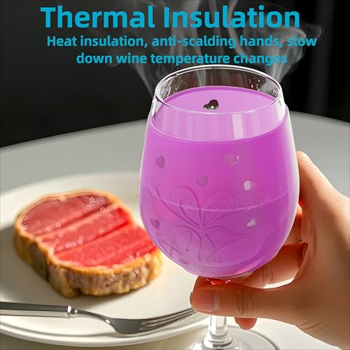 MYHJL Reusable Silicone Wine Glass Sleeves, 6-Pack, 6 Colors #TOP27