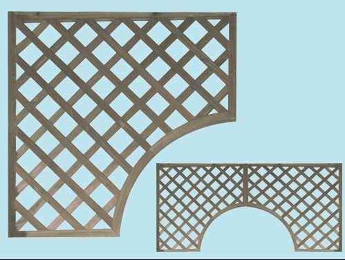 Pannello Patio In Legno Pannelli Semiarco Cm.90X90 Recinzioni Arredo Giardino