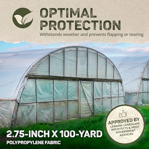 Dewitt 2-Pack Non-Adhesive Batten Tape Roll, Black, 2.75 Inch x 100 Yard – Woven Poly Tapes for Securing Greenhouse Plastic Film to Wood Framing, Covers, and Light Tarp Applications