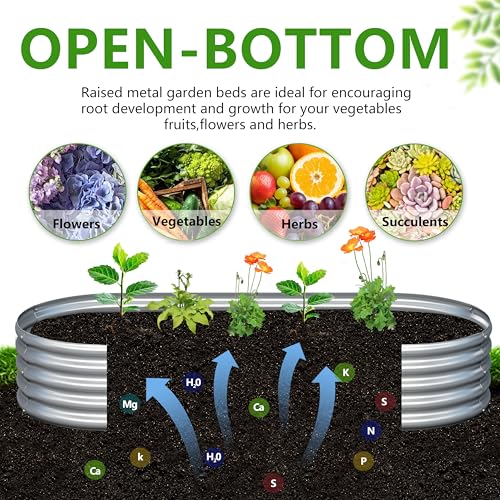 Image of 2PCS 6x3x1ft Galvanized Metal Raised Garden Bed Kit,Outdoor Planter Box Vegetables,Flowers,Herbs Durable Rust-Resistant Patio Gardening Beds
