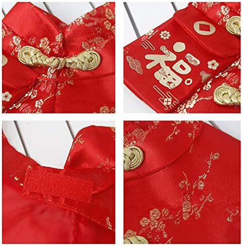 Disfraz de Año Nuevo Chino para Gatos y Perros Pequeños, Talla S, Rojo miniatura 7