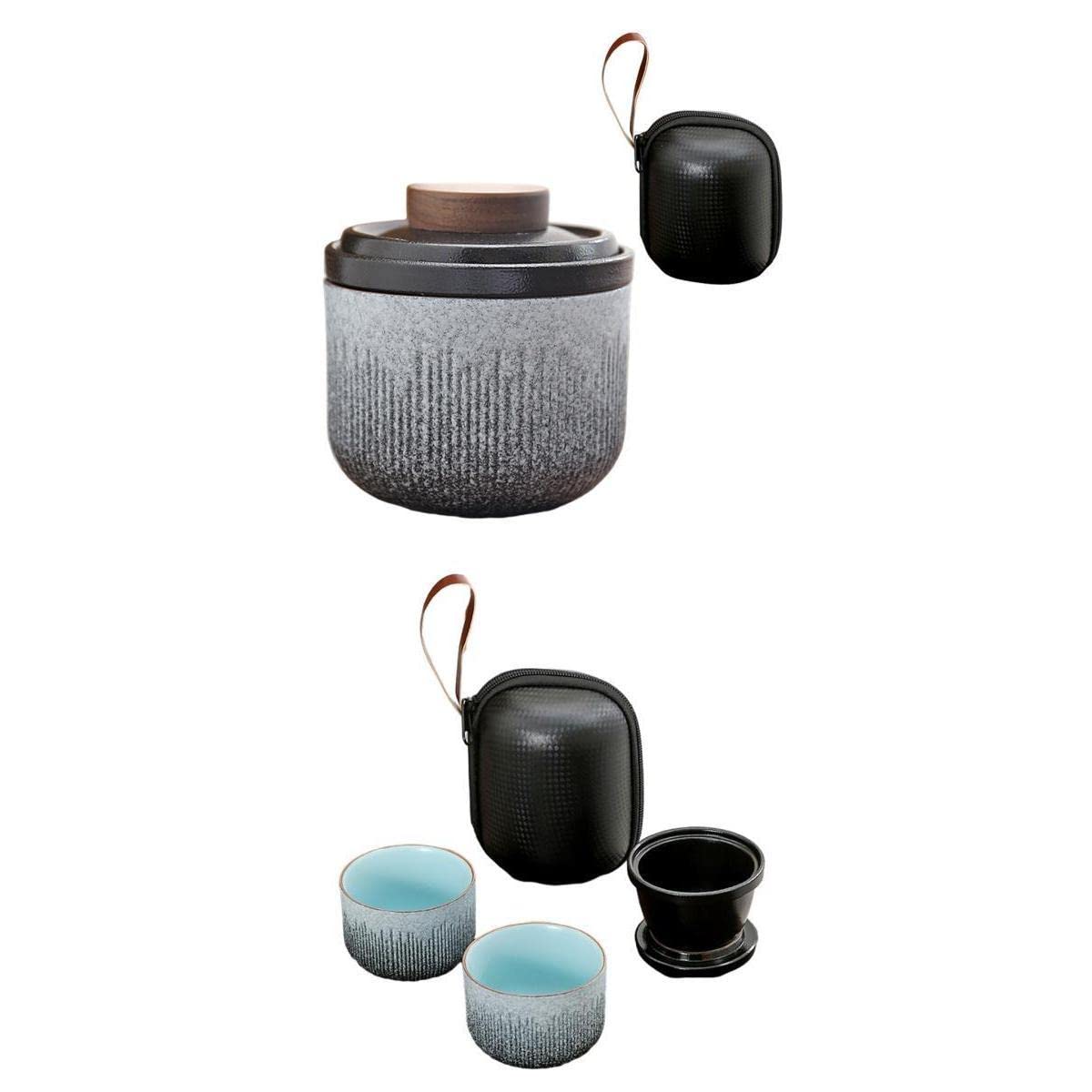 Enakshi® 2 Set Travel Tea Set Ceramic Tea Cup Portable Protective Bag for Hiking|Home & Garden | Kitchen, Dining & Bar | Dinnerware & Serving Dishes | Teapots-image-37