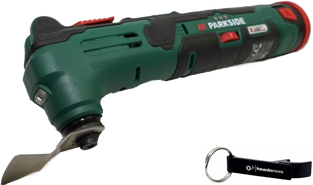 HEADNMORE® Bundle Parkside PAMFWS 12 A1 - Herramienta multifunción con batería de 12 V (incluye llavero HEADNMORE)