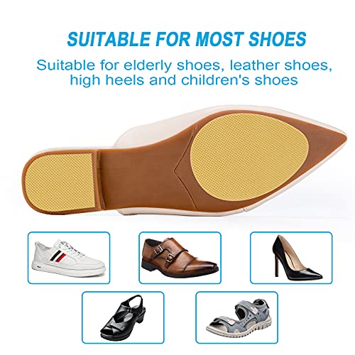 Image of GADEBAO Non-Slip Shoe Pads, Self-Adhesive Anti-Slip Grips for Bottom of Shoes, Odorless Silicone Pads, High Heels Non-Skid Sole Protector Stickers (Beige-8 Pcs)