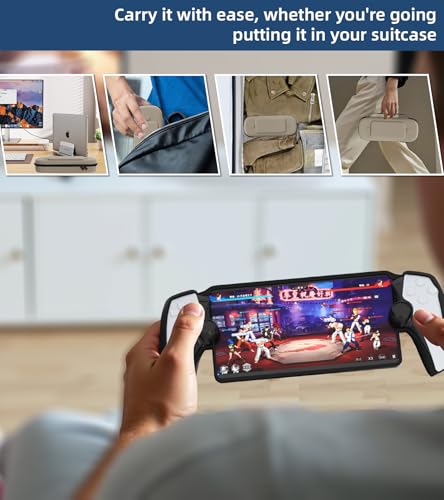 QUAGGY 3-in-1 Accessoris Kit Compatible with PlayStation Portal, EVA Carrying Case for PS Portal with Clear Skin Protective Cover, 2 Pack Screen Protectors