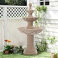 TOBYUL Italian Outdoor Water Fountains Garden Decor - 48.4''H Fountains and Waterfalls Outside, Large Cascading Indoor Floor-Standing Resin Bubbler Fountain Features W/Pump for Patio, Yard and Home