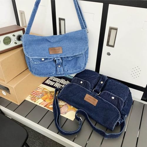 Bolso denim cruzado para hombres y mujeres miniatura 6