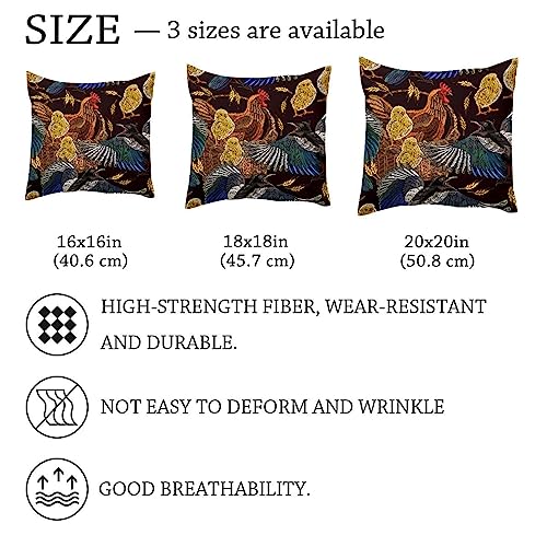 Housse de coussin en velours brodé blé oiseau 50x50 d'exception - 7