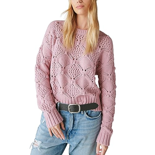 Image of Lucky Brand Women's Lucky Brand Women's Open Stitch Pullover Sweater