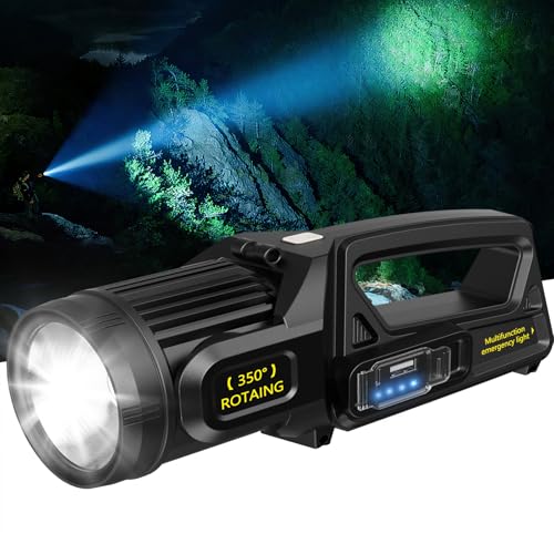 LETOUR LED Handscheinwerfer, Taschenlampe 450000LM Ultra-Long Standby Hochleistungs Campinglaterne 9 Modi Superheller Suchscheinwerfer LETOUR LED Handscheinwerfer, Taschenlampe 450000LM Ultra-Long Standby Hochleistungs Campinglaterne 9 Modi Superheller Suchscheinwerfer
