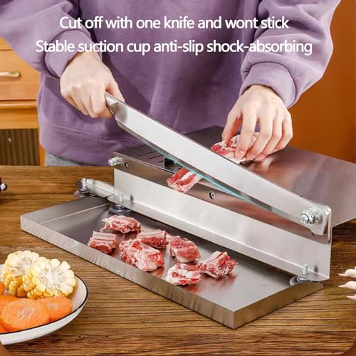 Affettatrice per carne, in acciaio inox, con deflettore regolabile, ventosa antiscivolo, per cucina di casa