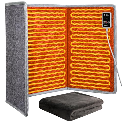 【2025年アップグレード版】Jovirk パネルヒーター 足元 パネルヒーター 3折 デスクヒーター(三面発熱/折りたたみ式ヒーター/過熱保護/転倒オフ /3段階温度調節(50℃/60℃/70℃) /2、4、6時間タイマー/ PSE認証/日本語取扱説明書