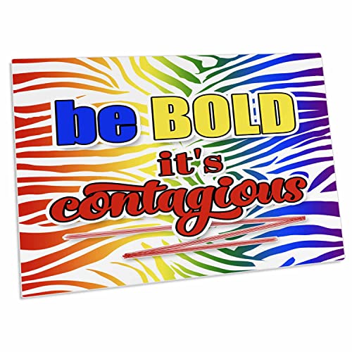 3dRose Be Bold its Contagious Zebra Print Rainbow Desk Pad