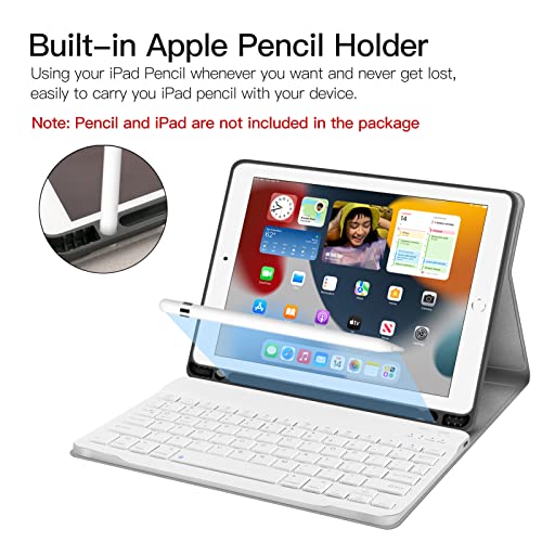Juqitech Keyboard Case For Ipad 9Th Generation 2021 10.2 8Th/7Th, Wireless Bluetooth Magnetic Detachable Keyboard Ipad 9Th/8Th/7Th Gen 2021/2020/2019 Cover Case #TOP5