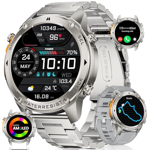 LIGE GPS Montre Connectée Homme, Boussole Smart Watch, 1.43