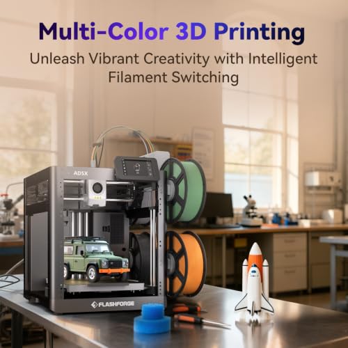 Image of FLASHFORGE AD5X Multi-Color 3D Printer with IFS,Fully Auto Leveling FDM 3D Printer with Max 600mm /s High Speed Printing and Max 300C Nozzle,Large Printing Size 220 * 220 * 220mm