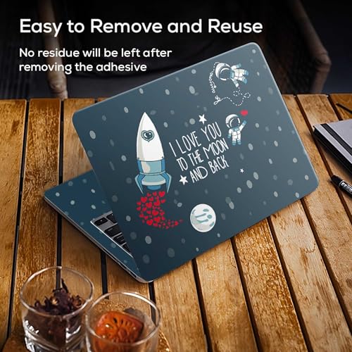 Image of Galaxsia Space Love Full Body Vinyl Laptop Skin /Sticker /Cover Upto 15.6 Inches Laptops Laminated-Removable-HD Quality Compatible for Hp-Dell-Sony-Lenovo-Asus etc.(15x10 Inches)