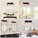FadimiKoo 3-Light Farmhouse Bathroom Vanity Light Fixtures, Wood Bathroom Lighting Over Mirror, Black Vanity Lights with Metal Lampshade, Vintage Wall Light Fixtures for Bedroom, Living Room, Hallway