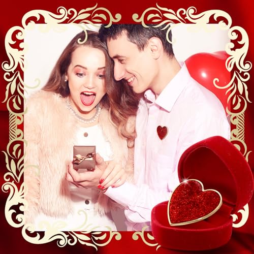Image of Huquary 16 Pcs Heart Pins Valentine's Day Red Glitter Lapel Enamel Pins Love Heart Lapel Brooch Pin Bulk for Men Women Costume Clothes Bags Hats