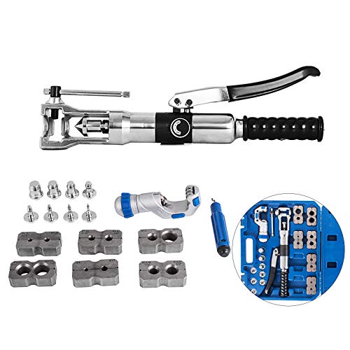 Preisvergleich Produktbild Mophorn Hydraulischer Bördelgerät mit Rohrschneider Bördelwerkzeugsatz Entgrater Kraftstoffleitung 8P8PCS CS Pressadapter Bördelwerkzeugsatz für Bremsen