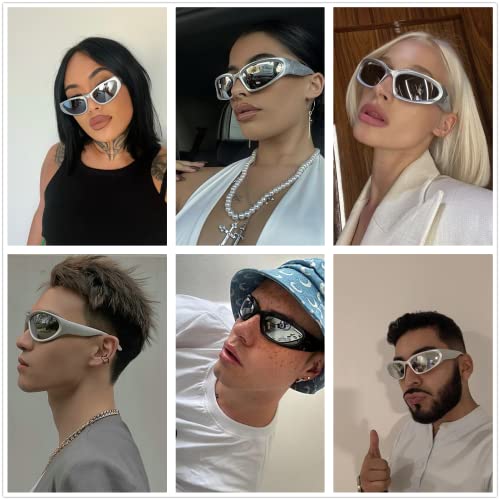 LASPOR Wrap Around Sport Sunglasses for Women Men Sport Shades Glasses Y2K Sunglasses4