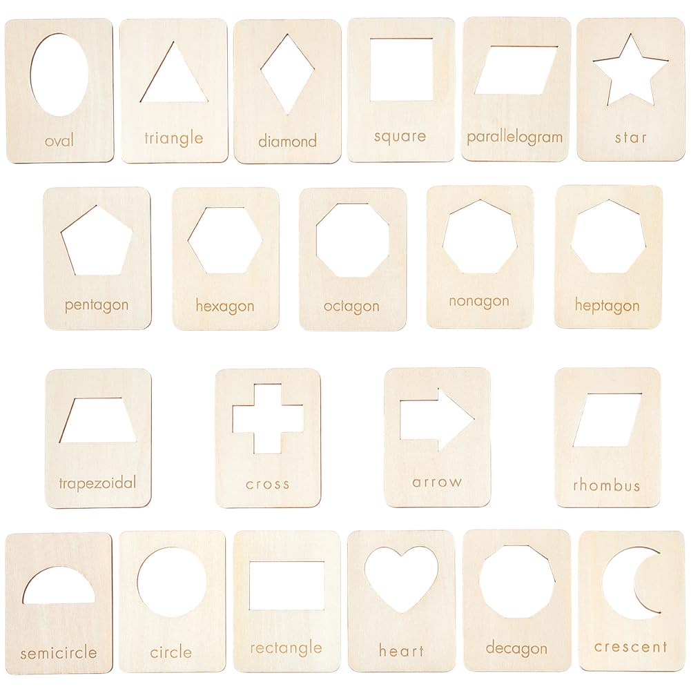 BENECREAT 21 Shapes Wood Geometry Stencils