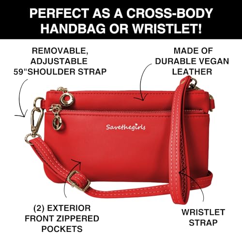 Image of Save the Girls Cell Phone Purse - Touch Screen Women's Crossbody Bag - Clutch Purses for Women (Bella)