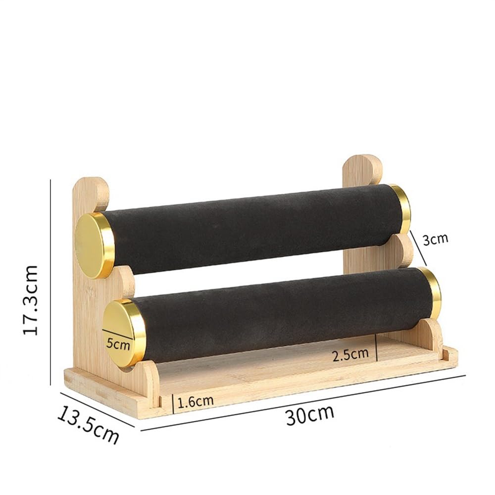 Armadi Wooden Double-Layer Jewelry Display Stand Removable