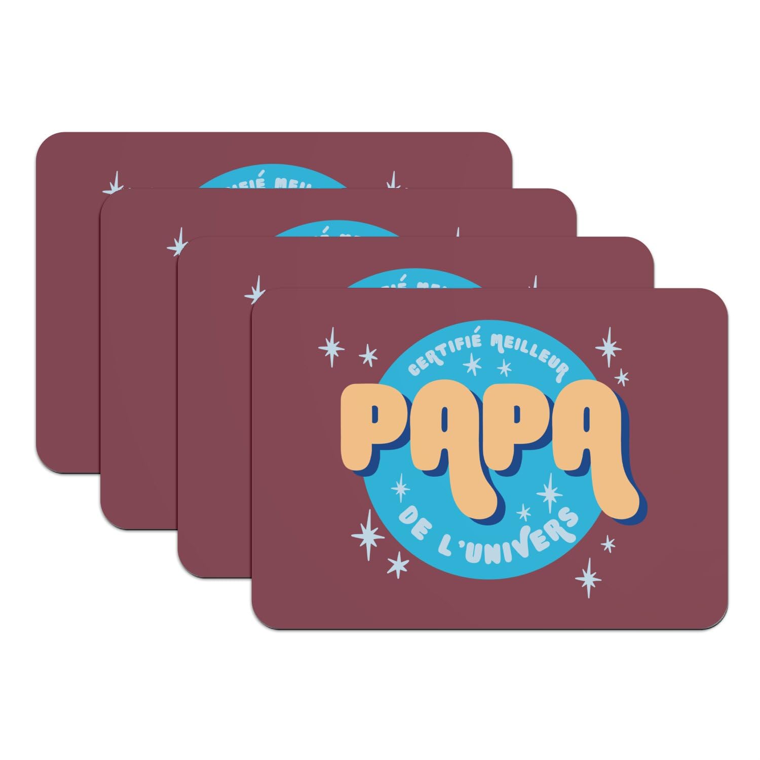 Napperons de table Père et Famille rouge pour gâter votre papa chéri