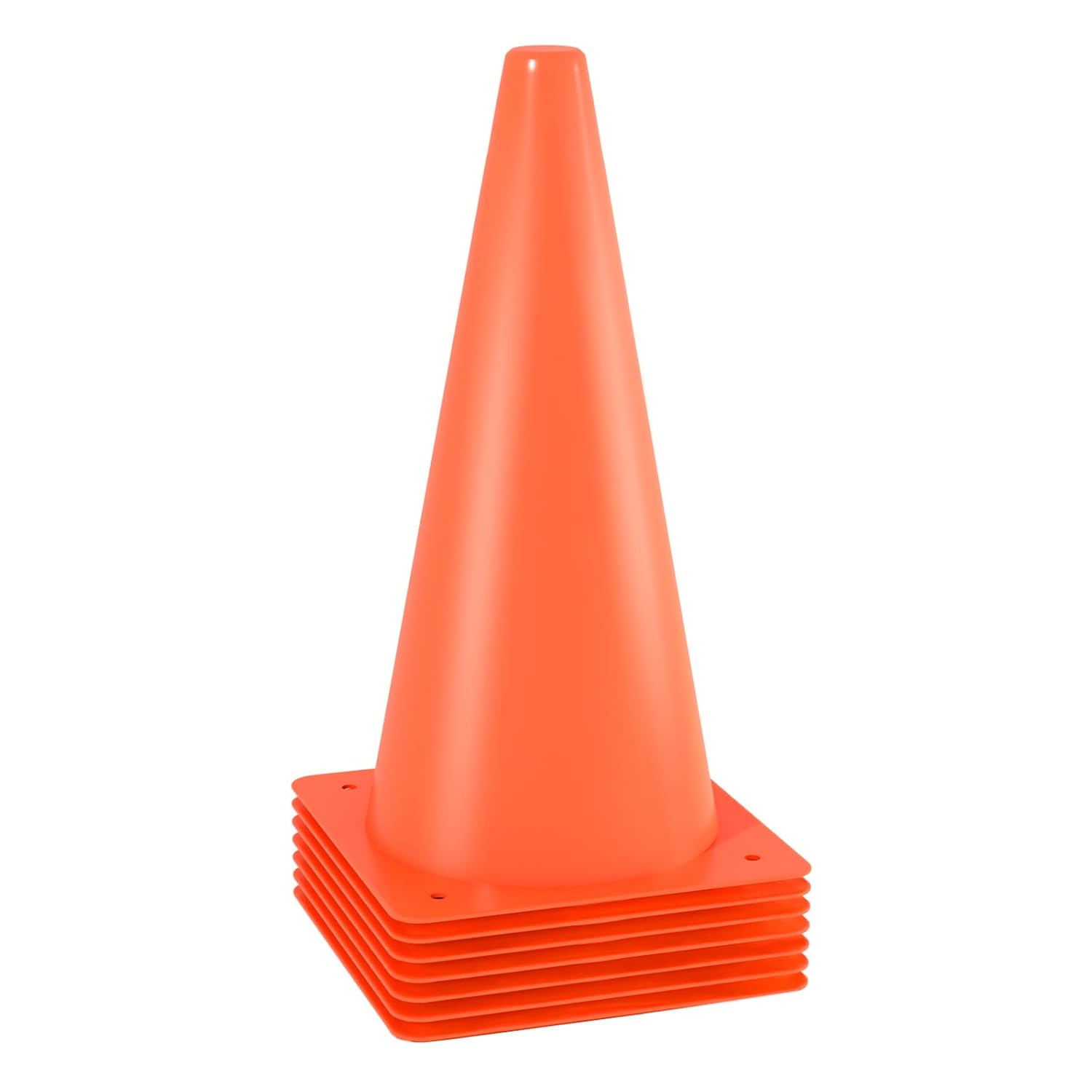 15 inch Soccer Training Cones for Outdoor Activity, Orange Traffic Cones,Plastic Sports Cones 7 Packs