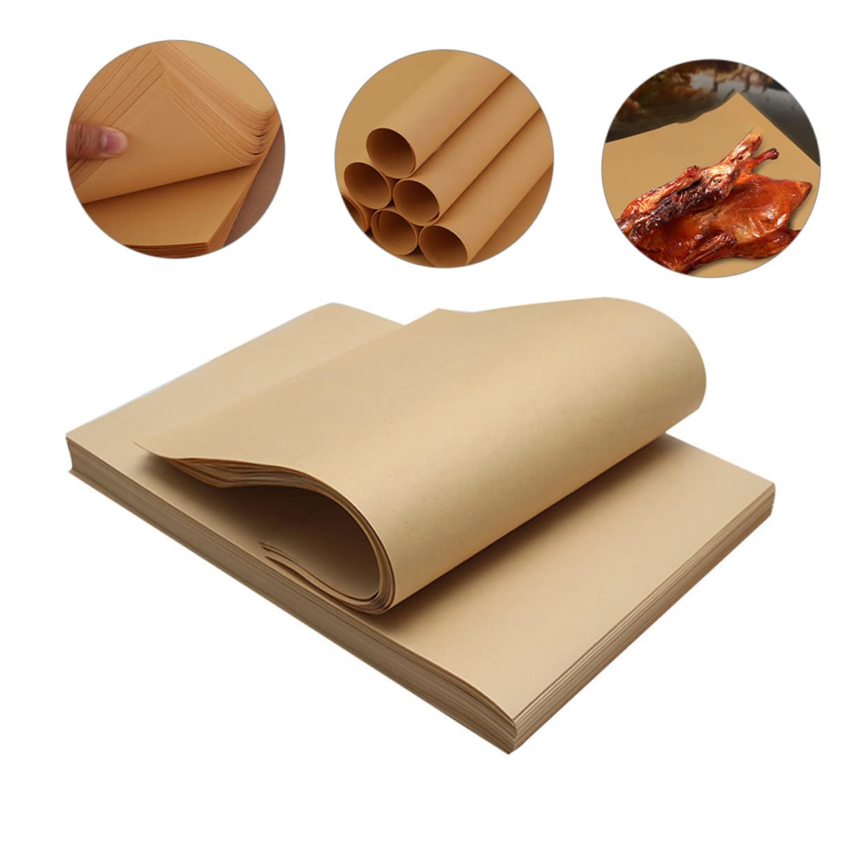 COLLBATH Hojas de Papel Encerado Resistente Grasa y Contacto Directo Comida para Envolver Alimentos 300 Adecuado para Envolver Papas Fritas y Quesos