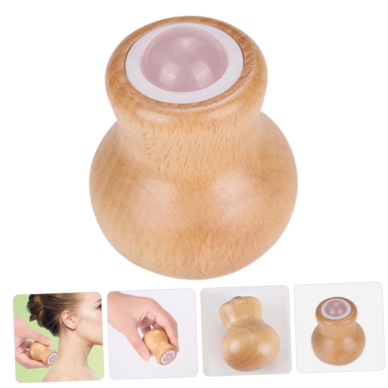 SHERCHPRY 4 Piezas Rodillo Facial de Jade Masaje Herramienta de Cuidado Facial Reutilizable Relajación Tensión