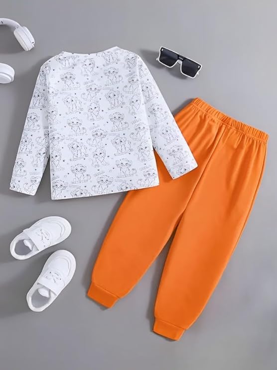 Image of NOVA BLOOM Kids Clothes for Boys | Cotton Printed Sweatshirt and Pants Set, Lightweight Breathable Kids Dress Boy Outfit, Comfortable Baby Boy Dress for Summer and Winter Wear