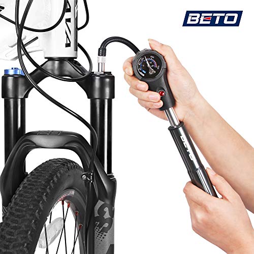 Beto Bike Pneu / Bomba de choque MTB, 300 PSI Alta Pressão para Garfo de Suspensão e Choque Traseiro