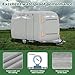 Fiberglass Travel Trailer Cover, Heavy Duty Ripstop Fiberglass Trailer RV Cover, Upgraded Durable Waterproof Anti-UV Windproof All Season Protection for RV(10-13ft)